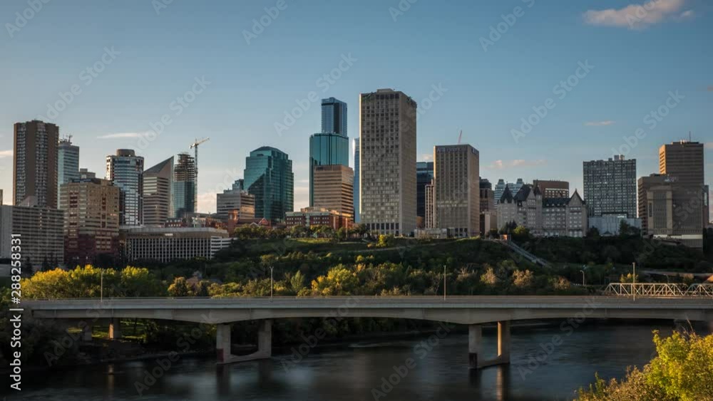 Autumn timelapse of downtown Edmonton in the late afternoon Autumn timelapse of downtown Edmonton in the late afternoon
