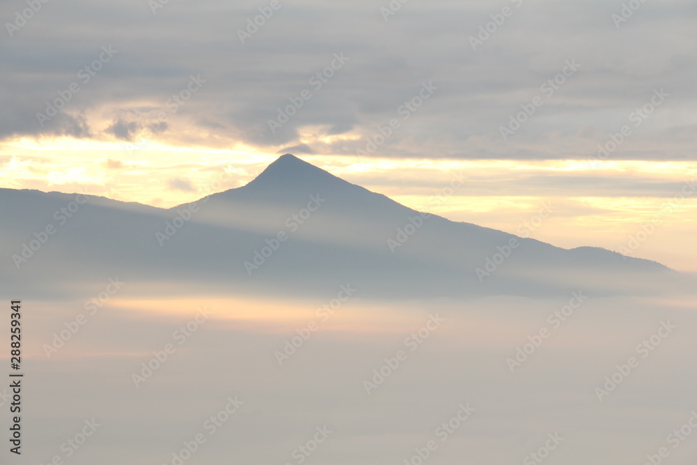 sunset in mountains