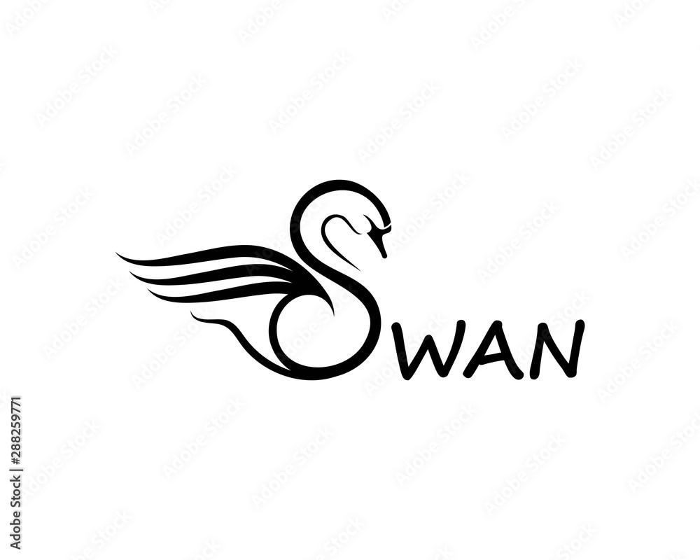 Swan logo Template vector illustration design Swan logo Template vector illustration design