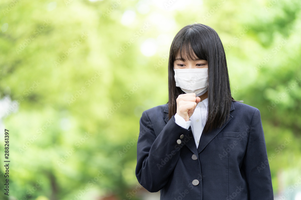 女子高生 マスク Stock Photo Adobe Stock