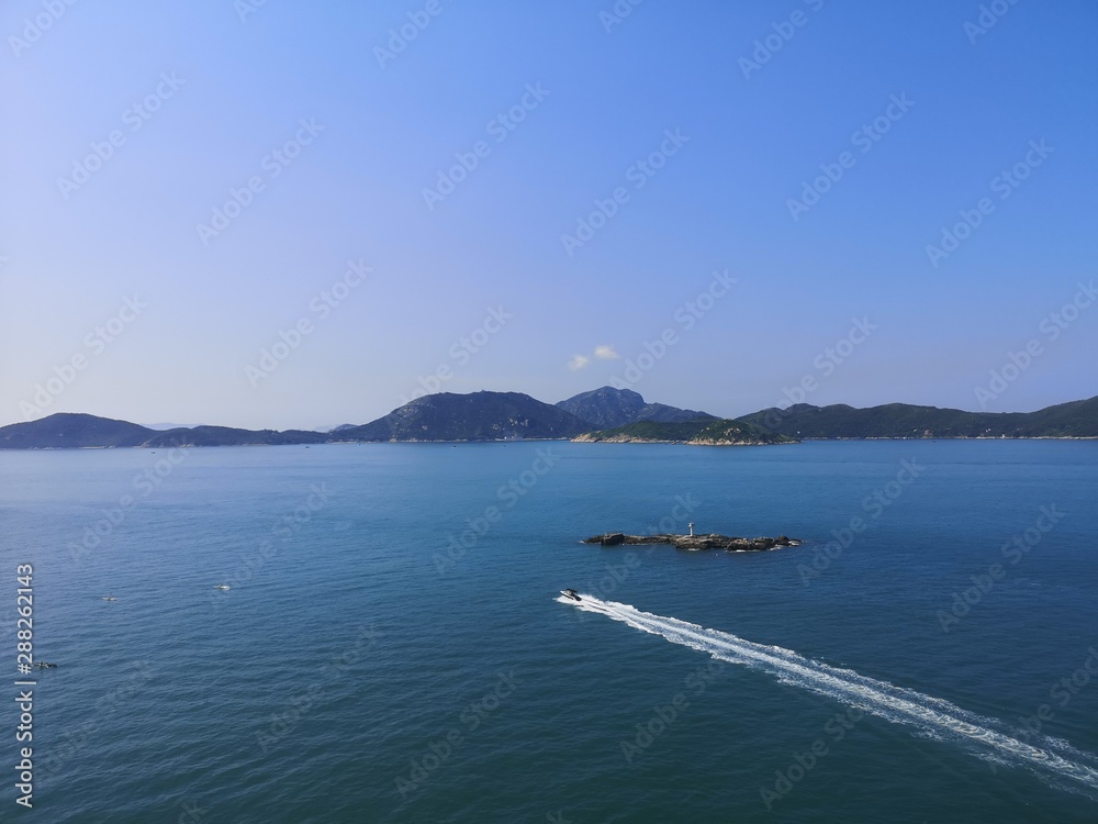 Overlook Lamma Island, Magazine Island and Lung Shan Pai from South Horizons, Apleichau, Hong Kong