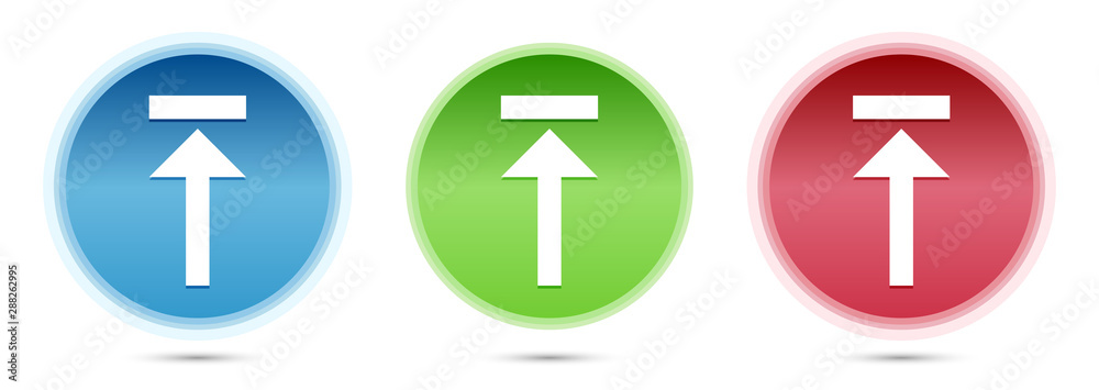 Upload icon glass round buttons set illustration Upload icon glass round buttons set illustration