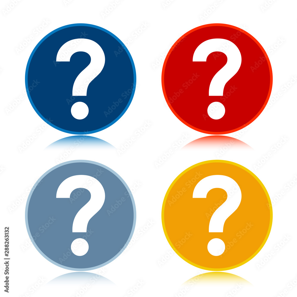 Question mark icon trendy flat round buttons set illustration design Question mark icon trendy flat round buttons set illustration design