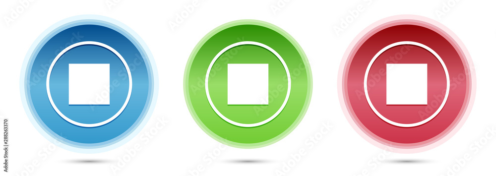 Stop play icon glass round buttons set illustration Stop play icon glass round buttons set illustration