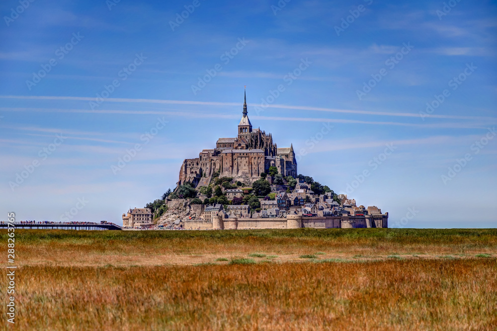 Exterior views of Mont St Michel in northern France