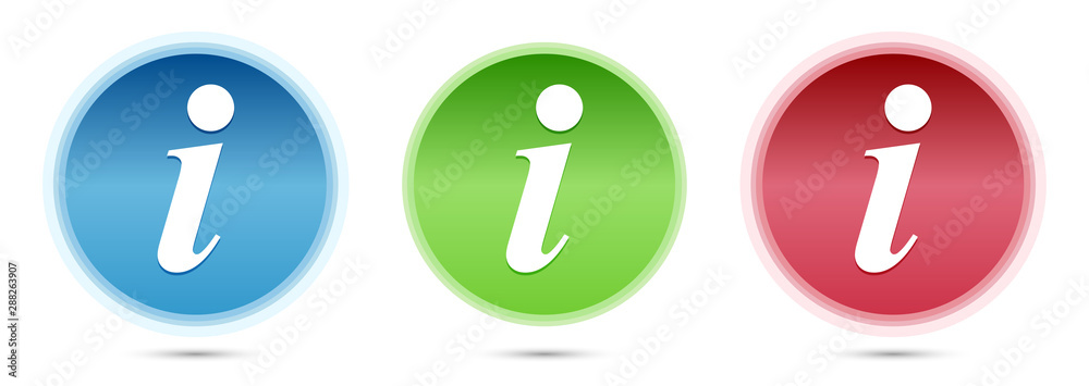 Info icon glass round buttons set illustration Info icon glass round buttons set illustration