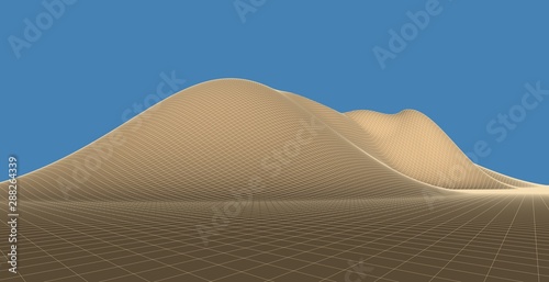 Illustration of terrain  mountains  desert  sand dune  The Earth s background concept