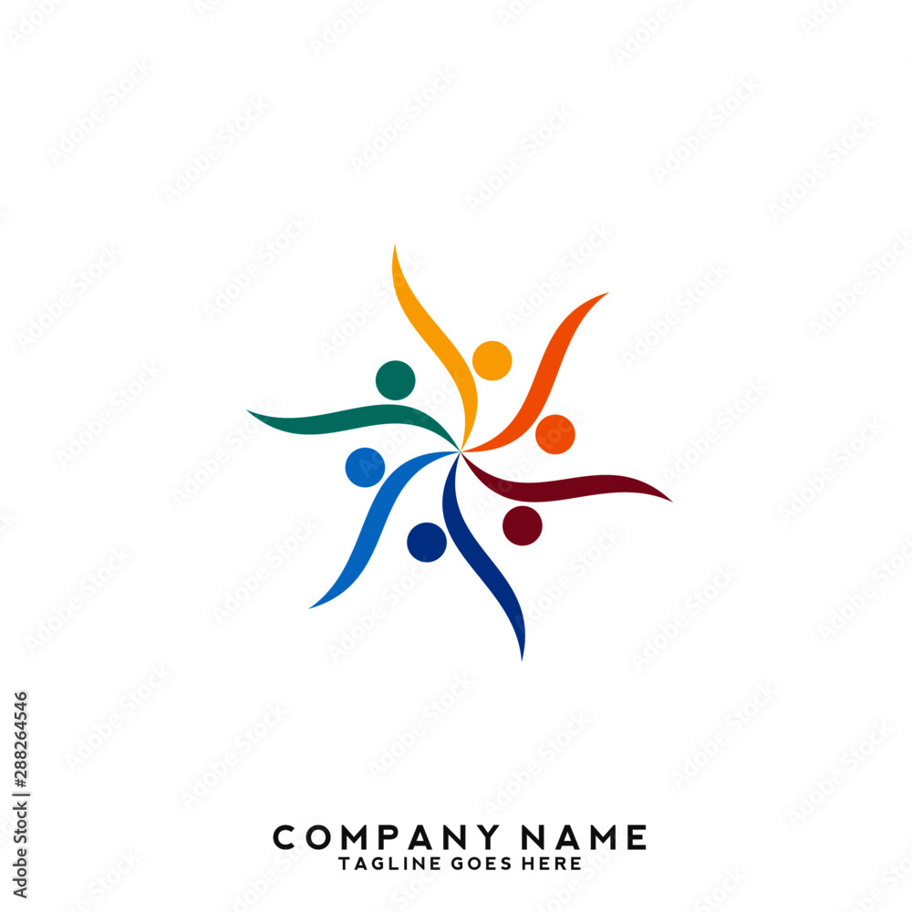 Creative people logo design template
