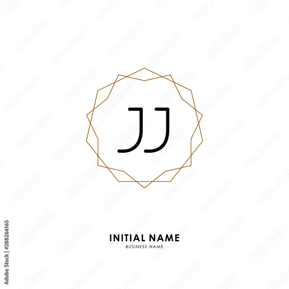 Obraz premium J JJ Initial logo letter with minimalist concept. Vector with scandinavian style logo.