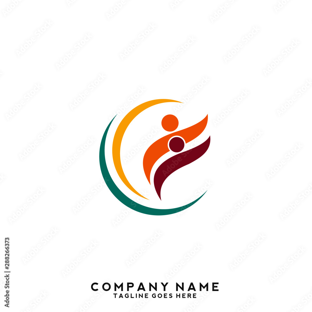 Obraz premium Creative people logo design template