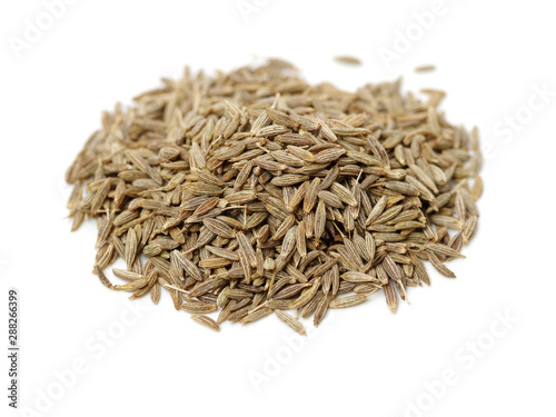 cumin seeds on white background