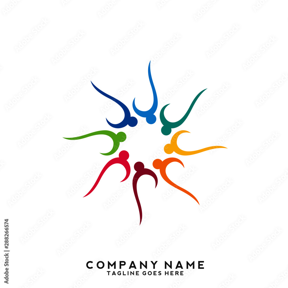 Fototapeta premium Creative people logo design template
