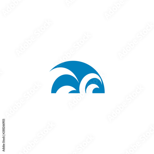 Wave icon logo design vector template