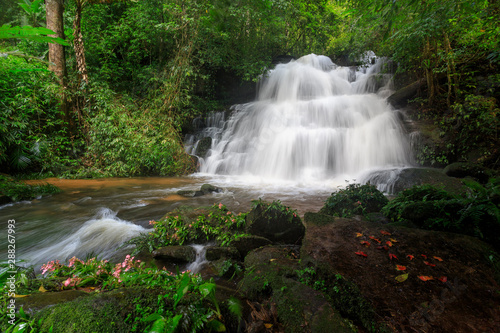 Waterfalls during the rainy season  Thailand.