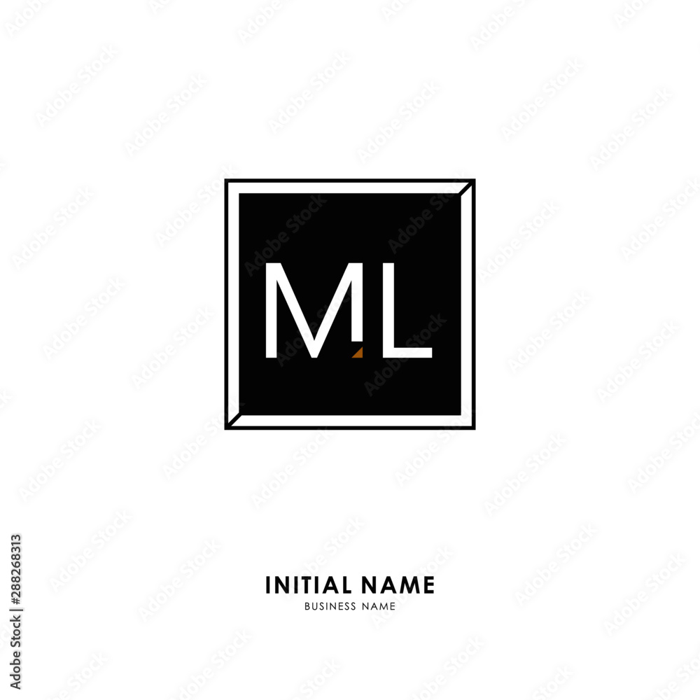 M L ML Initial logo letter with minimalist concept. Vector with scandinavian style logo.
