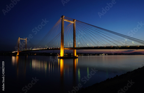 Bridge over Columbia river at night with reflections © jdoms