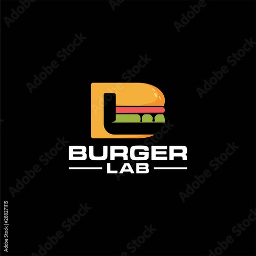 simple typography BL burger style vector logo