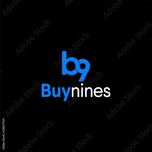 simple typography b9 vector logo