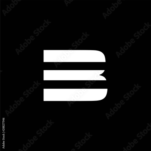 simple typography B or 3 vector logo