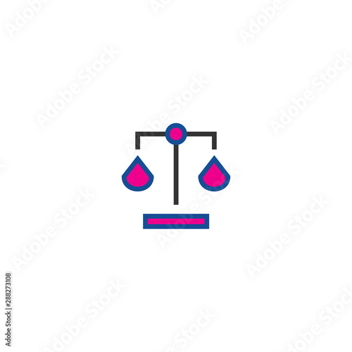 Flat icon with black libra color line icon. Business network vector icon. Colorful set. Simple isolated pictogram. Vector graphic set. Vector isolated outline drawing.