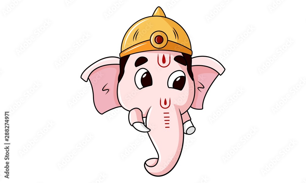 Vector cartoon illustration of Lord Ganesha. Isolated on white background. Stock Vector | Adobe Stock Vector cartoon illustration of Lord Ganesha. Isolated on white background. Stock Vector | Adobe Stock