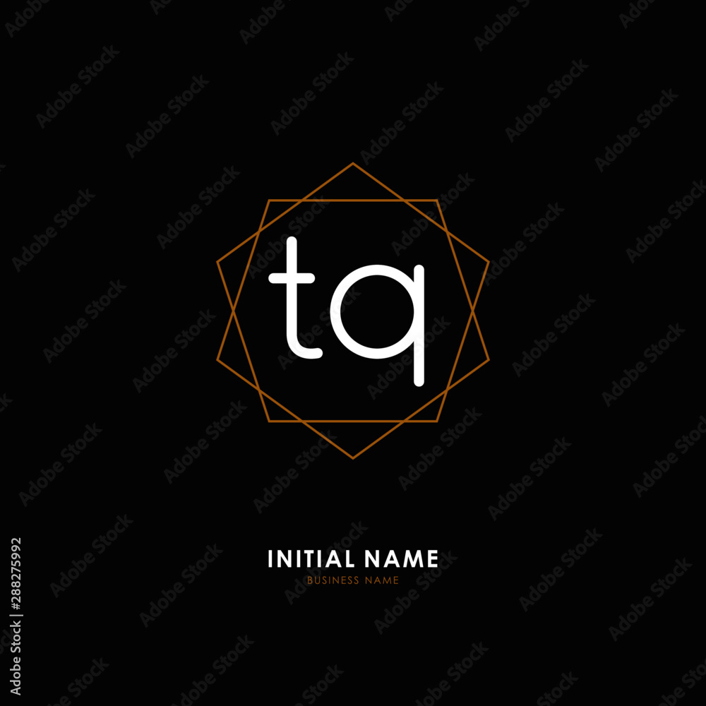 Obraz T Q TQ Initial logo letter with minimalist concept. Vector with scandinavian style logo.