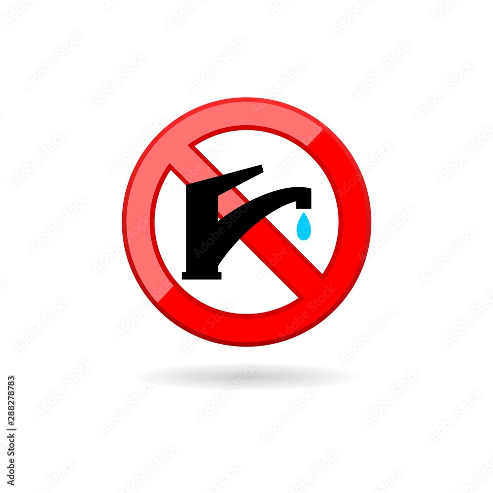 No Drinking water sign in white background No Drinking water sign in white background