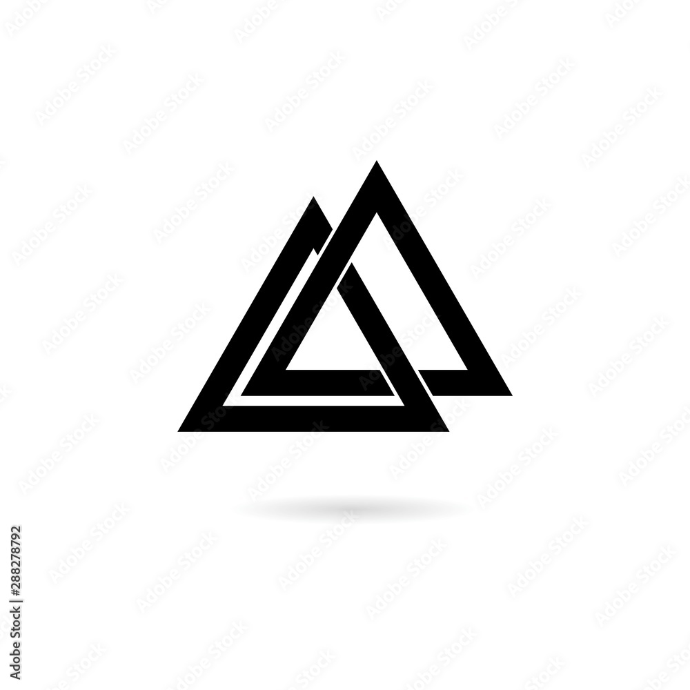 Triangle icon isolated on white background. Triangle icon simple sign Triangle icon isolated on white background. Triangle icon simple sign