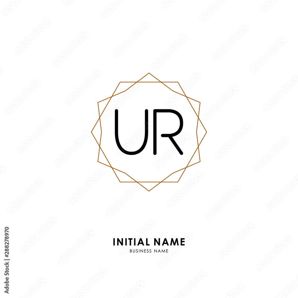 U R UR Initial logo letter with minimalist concept. Vector with scandinavian style logo.