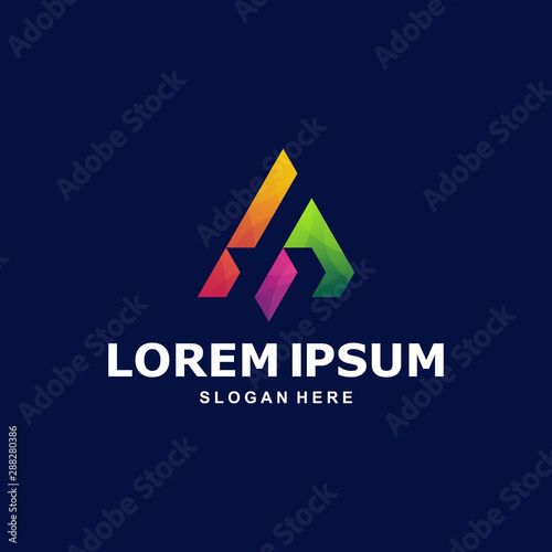 Colorful Abstract Letter A Logo Premium