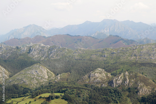 Fotografie Mountain panorama from Mirador del Fitu, Asturias, Spain