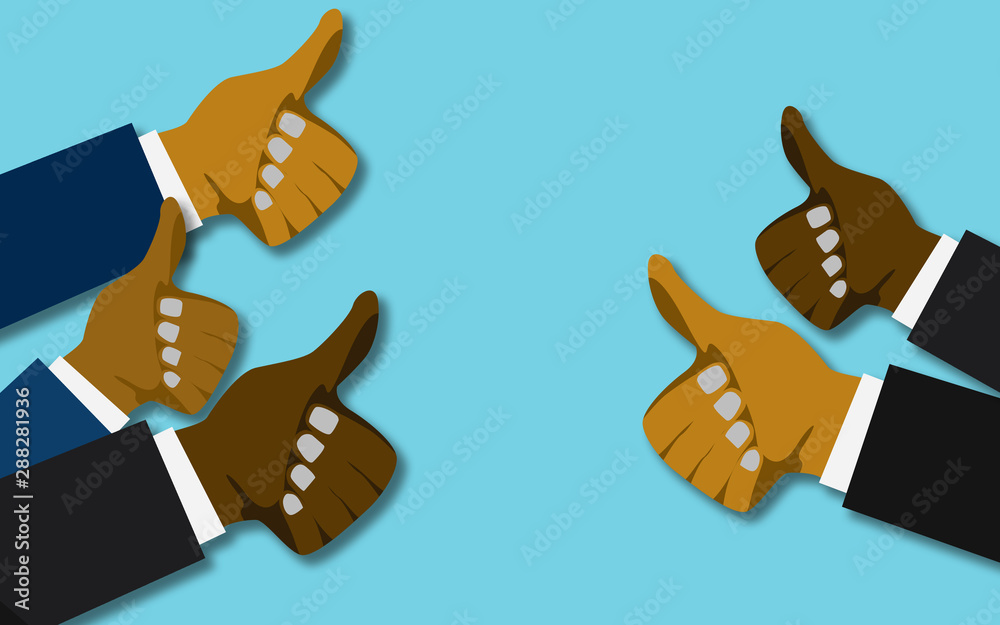 Obraz premium Multiple hand with thumbs up