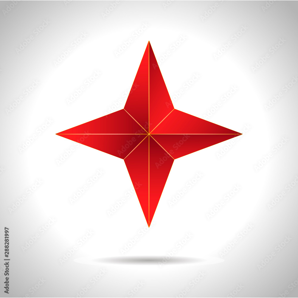 Gold red star vector illustration 3D art symbol Gold red star vector illustration 3D art symbol