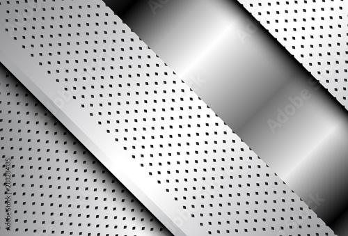 Silver metallic background, 3D with dotted pattern