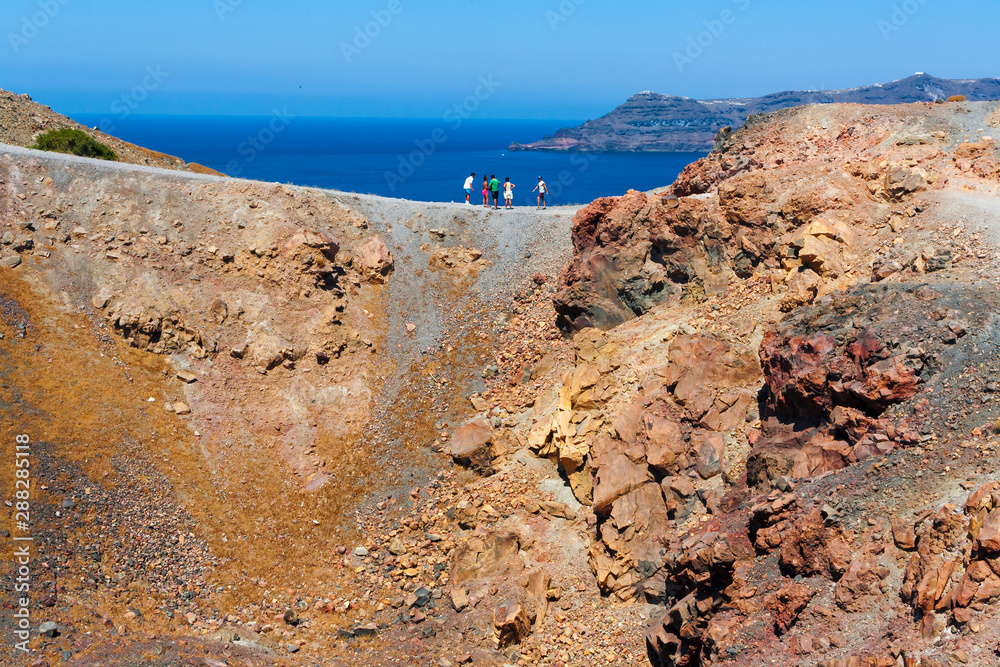 View of Volcanic park of Santorini's island in Greece.