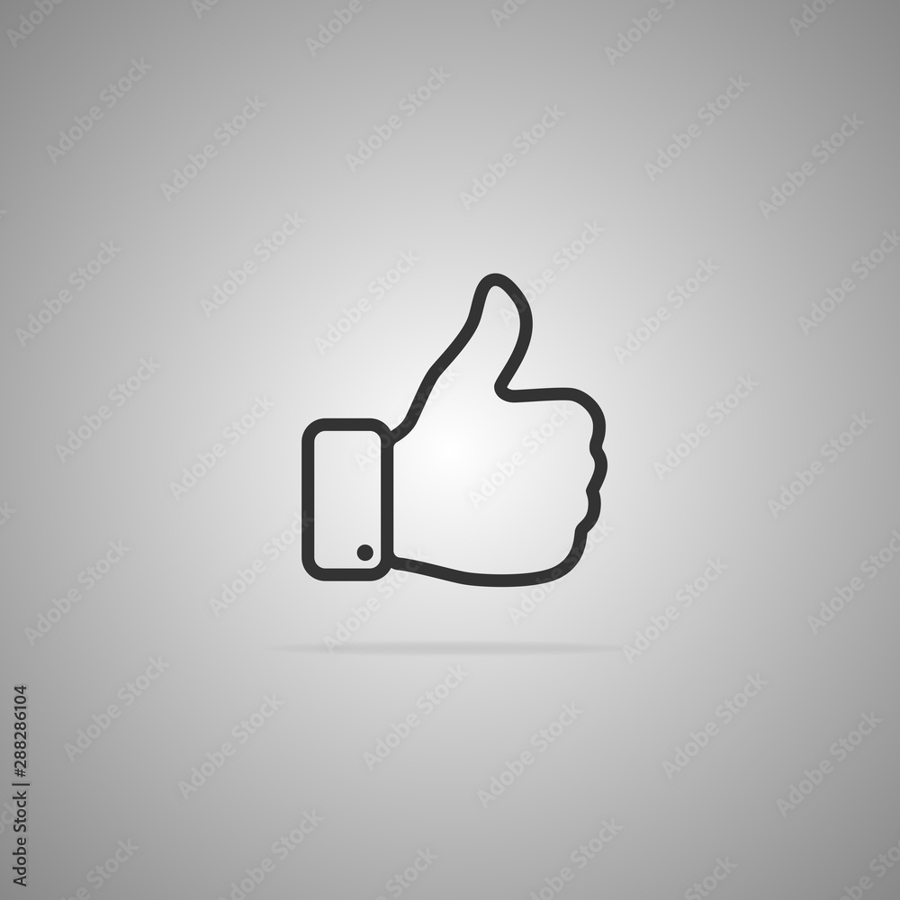 Hand icon isolated on a gray background. Contour style. Vector illustration. Hand icon isolated on a gray background. Contour style. Vector illustration.