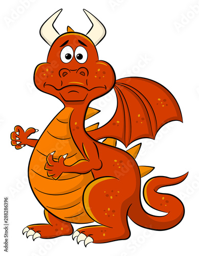 baffled cartoon dragon
