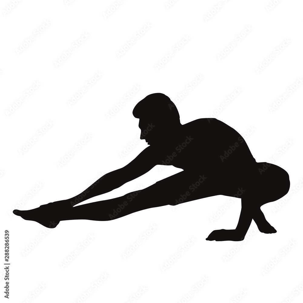 Men Practice Yoga Silhouettes Men Practice Yoga Silhouettes