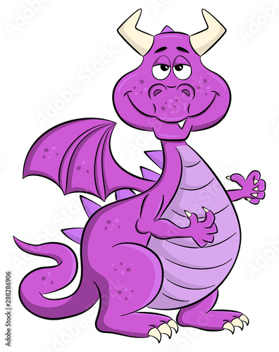 sleepy smiling cartoon dragon