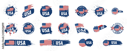 USA flag, vector illustration on a white background