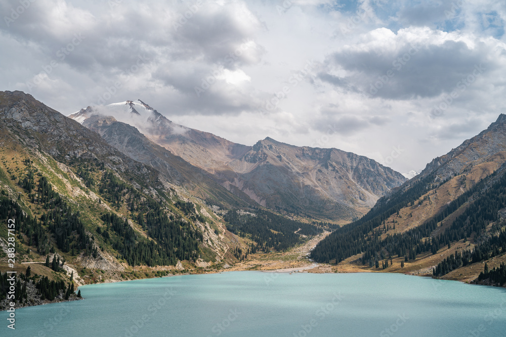 Big Almaty lake located in Tien Shan mountains in Kazakhstan