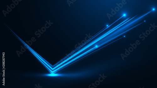 Neon glowing linear stream rebound photo