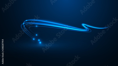 Neon glowing linear zigzag