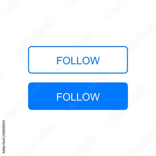 Follow Buttons. Vector. Blue.