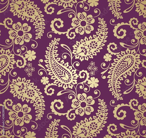 traditional paisley floral pattern , textile , Rajasthan, India	