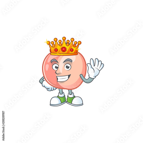 King fruit peach fresh character with mascot