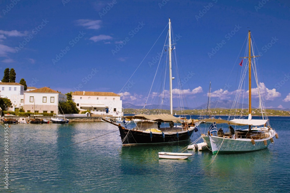 Spetses, Greece, boats in the harbor