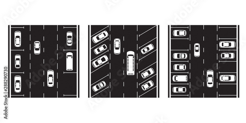 Different types of car parking spaces - vector illustration