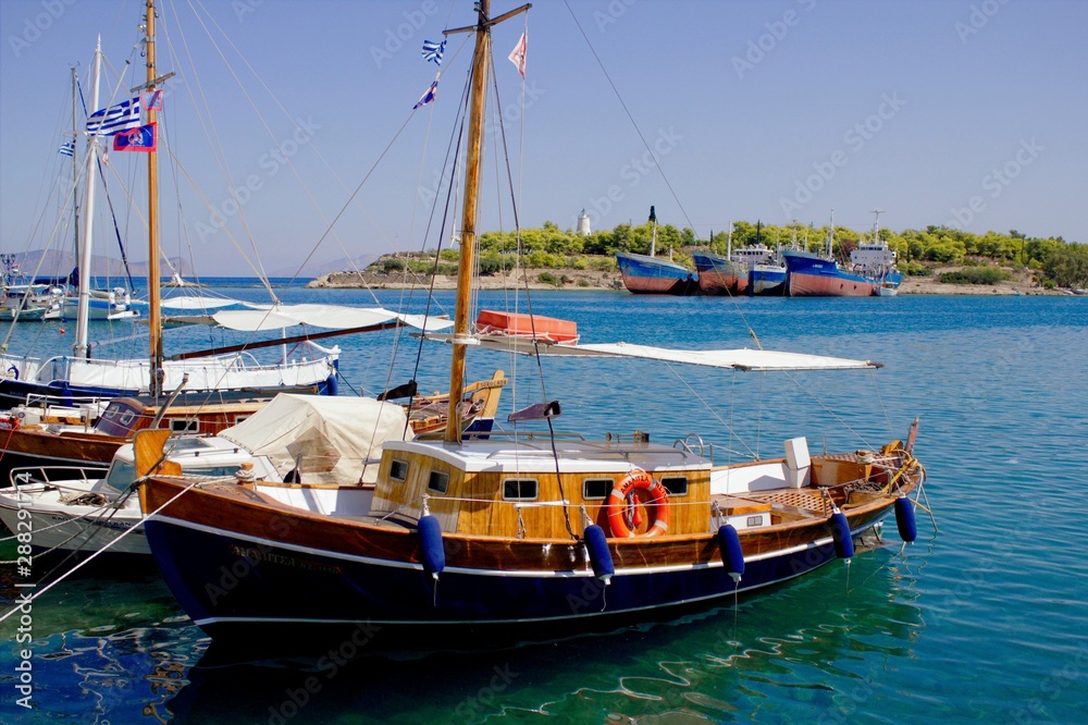 Spetses, Greece, boats in the harbor
