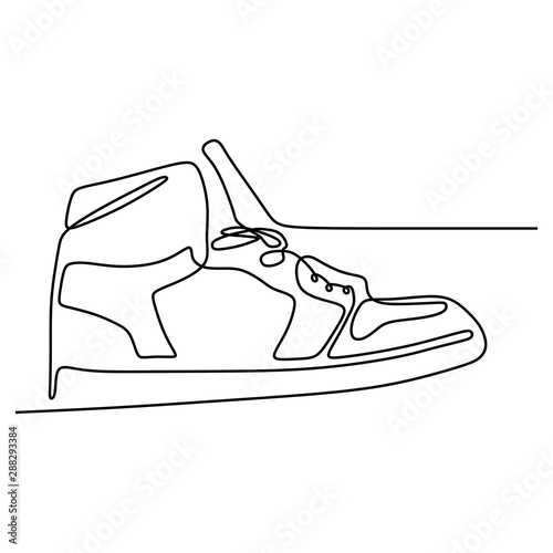 One line of shoe continuous...
